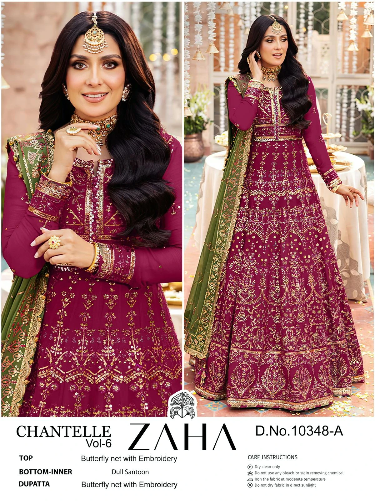 Zaha Chantelle Vol 6 Butterfly Net Wholesale Pakistani Salwar Suit Catalog — Wholesale Pakistani Suits, MPA wholesale from Surat - Gallery Image 7